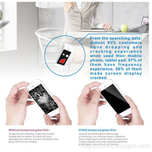 OTAO anti-scratch anti-shock anti-fingerprint tempered glass screen protector for iPhone